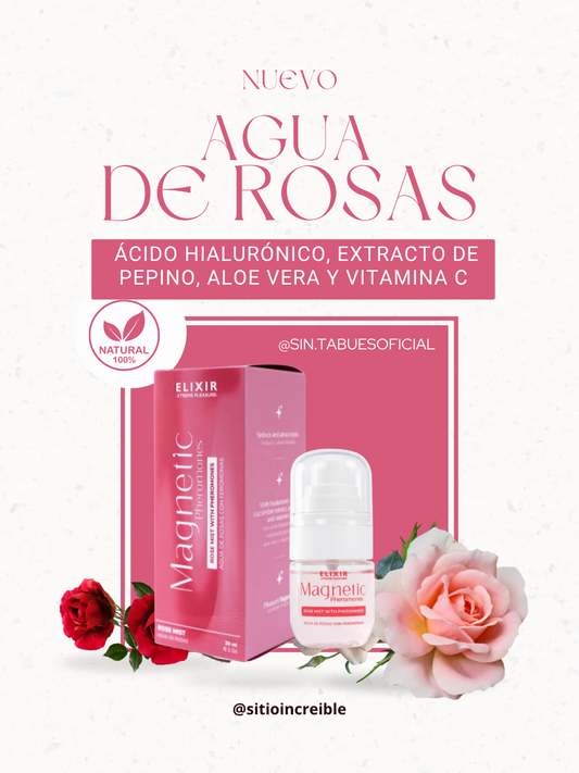 Agua de rosas con feromonas elixir magnetic