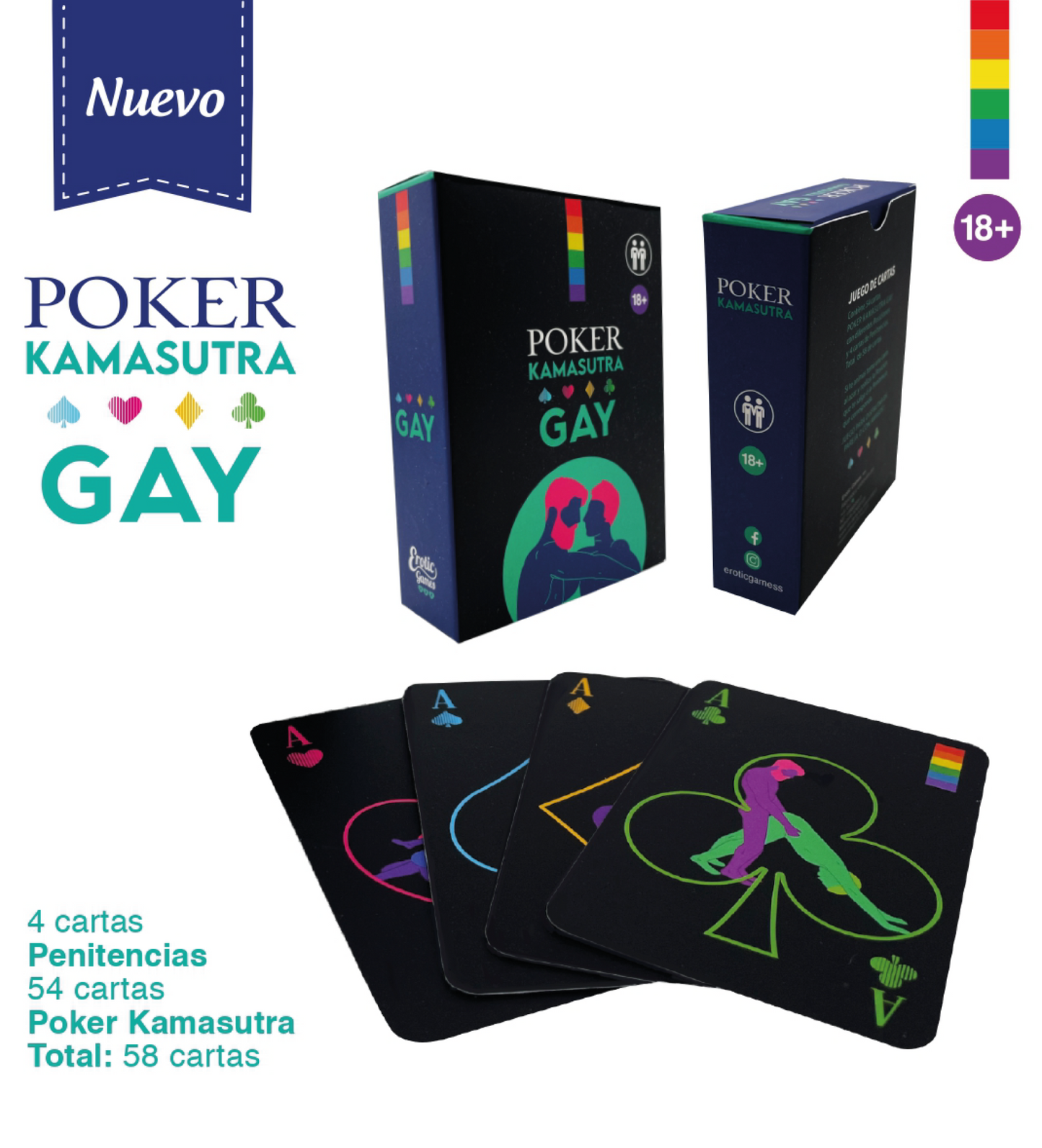 Juego Cartas Poker Kamasutra Gay