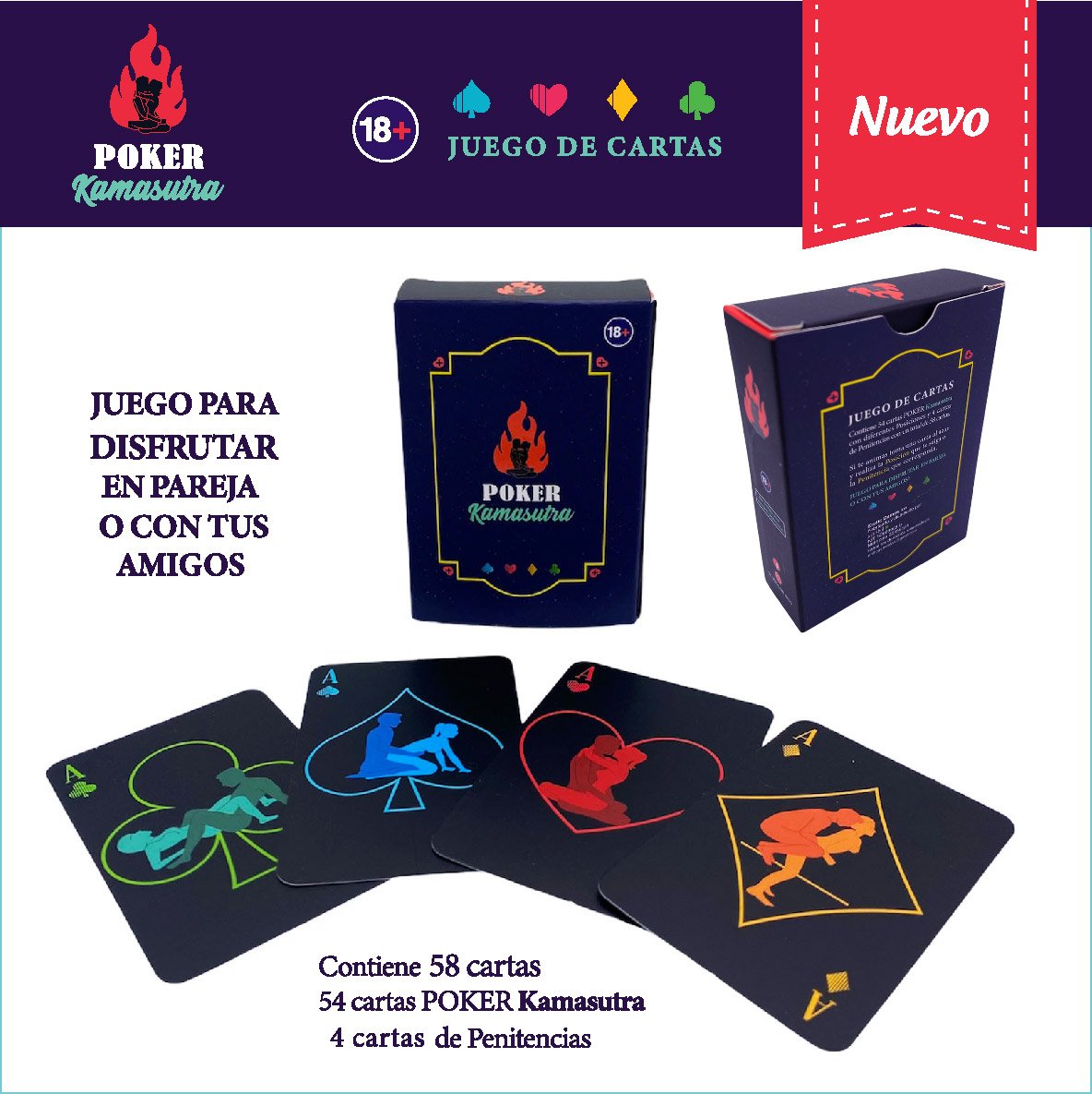 Juego de Cartas Eróticas Poker Kamasutra